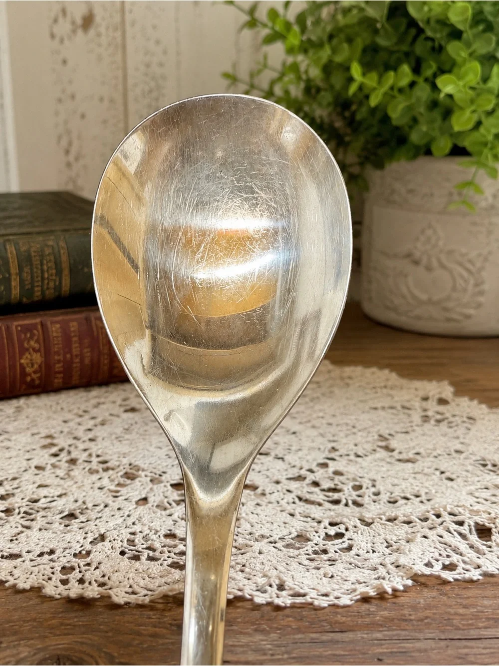 Vintage Edelstahl 18/8 Stainless Steel Serving Spoon Bowl & Spoon Emblem 8”